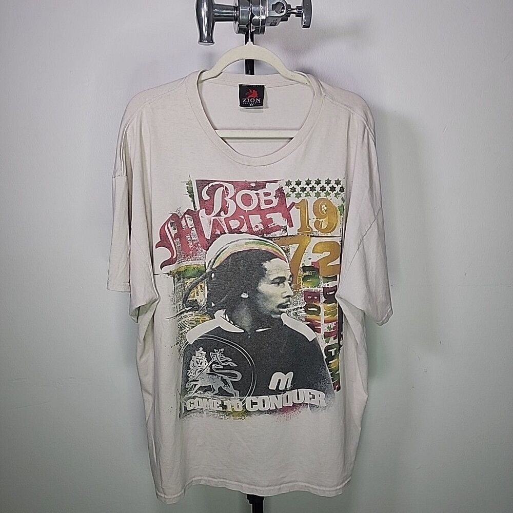 Bob Marley Graphic T-shirt By Zion Rootswear Retro Y2K 2010 Unisex Size 2X